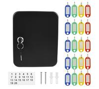 Armoire à clés avec 20 compartiments, 20 x 16 x 7,2 cm, en métal, avec 20 porte-clés, montage mural, peu encombrante, sûre, rangement des clés pour écoles, maisons (style 1)