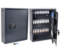 Pavo Armoire à clés avec Serrure électronique numérique,également Ouvert avec Un Lecteur d'empreintes digitales ou Une clé,Porte-clés magnétiques pour 100 clés,10 Porte-clés magnétiques Noirs Inclus