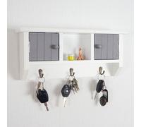 Armoire à clés HWC-A48, boîte à clés avec portes et crochets gris