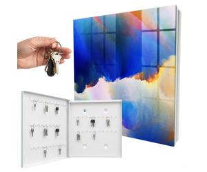 Armoire à clés Murale 30x30x5 cm Explosion de Couleurs Porte Gauche Blanc