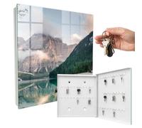Armoire à clés Murale 30x30x5 cm Magie des Montagnes Porte Droite Blanc