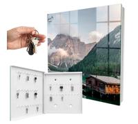 Armoire à clés Murale 30x30x5 cm Magie des Montagnes Porte Gauche Blanc