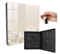 Armoire à clés Murale 30x30x5 cm Subtilité des Fleurs Porte Droite Noir
