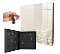 Armoire à clés Murale 30x30x5 cm Subtilité des Fleurs Porte Gauche Noir