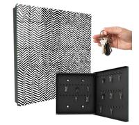 Armoire à clés Murale 30x30x5 cm Zigzags dynamiques Porte Droite Noir
