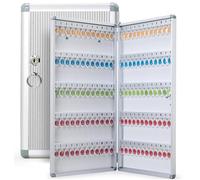Armoire à clés murale à 120 clés - Coffre-fort extérieur avec crochets et rangement pour cartes - Serrure en métal pour plus de sécurité et de nization - Idéal pour le bureau à domicile et les