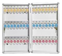 Armoire à clés murale, boîte à clés, boîte à clés verrouillée, armoire à clés ene à clés en métal, crochets à clés et étiquettes de clés colorées inclus (48 clés) (48 clés de couleur unique)