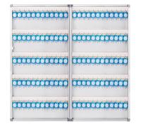 Armoire à clés murale en aluminium avec boîte de verrouillage, 96 crochets et étiquettes pour un rangement sécurisé des clés, idéal pour la maison, le bureau et la gestion de location