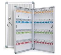 Armoire à clés murale sécurisée avec crochets, coffre-fort extérieur en métal pour clés, porte-clés et cartes - Capacité de 120 positions
