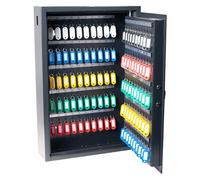 Armoire à clés PAVO haute sécurité pour 100 clés, Coffre à clés, Dimensions : 455 × 655 × 165 mm, Comprend 100 porte-clés - 8056019, Gris