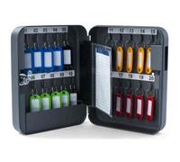 Armoire à clés - PAVO - Modèle pour 20 clés - Acier - Gris foncé - Sécurisée avec serrure