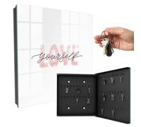 Armoire à clés Porte en Verre 30x30x5 cm Aime-toi Porte Droite Noir