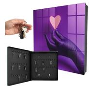 Armoire à clés Porte en Verre 30x30x5 cm Amour Violet Porte Gauche Noir
