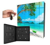 Armoire à clés Porte en Verre 30x30x5 cm Paradis Tropical Porte Gauche Noir