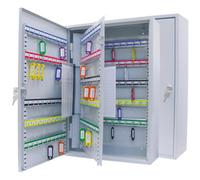 Armoire à clés pour 150 clés, dix barettes, gris clair