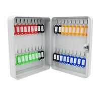 Armoire à clés verrouillable à 36 Compartiments avec Crochets numérotés et étagères réglables, Blanche, idéale pour Le Rangement à la Maison et au Bureau, 29,6 x 24 x 8 cm