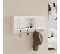 Armoire à clés - vidaXL - Blanc - Bois d'ingénierie et acier - 40x8,5x20 cm