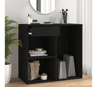 vidaXL Armoire à cosmétiques Noir 80x40x75 cm Bois d'ingénierie