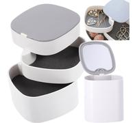 Armoire à cosmétiques organisatrice boîte à bijoux avec miroir 4 niveaux