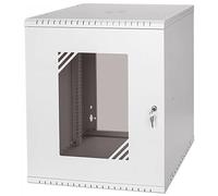 Armoire à Crémaillère 19" 12U, 450mm, Porte Vitrée, Gris