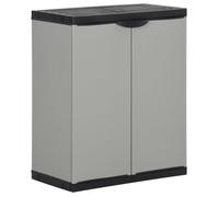 vidaXL Armoire à déchets de jardin Gris et noir 68x40x85 cm PP