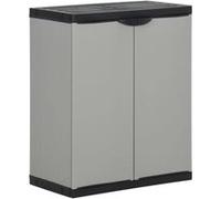 vidaXL Armoire à déchets de jardin Gris et noir 68x40x85 cm PP