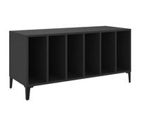 Armoire à disques - AKOZON - Noir - Bois d'ingénierie - 100x38x48 cm - Montage requis
