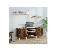 Armoire à Disques, Armoire Latérale avec Rangement, Meuble pour Tourne-Disque, Buffet de Salon, Moderne, Chêne Fumé Bois d'Ingénierie