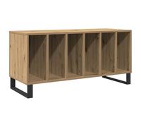 Armoire à disques, avec étagère, en chêne artisanal, 100 x 38 x 48 cm, moderne, en matériau dérivé du bois, pour salon, espace de rangement, compacte et polyvalente, pour le home cinéma et les centres