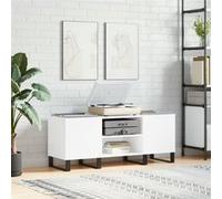 vidaXL Armoire à disques blanche 121 x 38 x 48 cm bois d'ingénierie