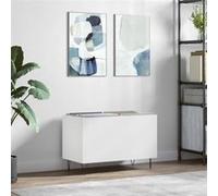 Armoire à disques blanc 74,5x38x48 cm bois d ingénierie Blanc G