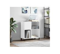 vidaXL Armoire à disques – Support tourne-disque, rangement – Moderne, blanc, bois d'ingénierie