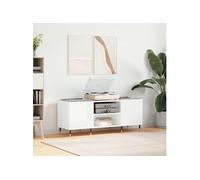 Armoire à disques blanc brillant 121x38x48 cm bois d ingénierie