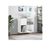 Armoire à disques blanc brillant 84,5x38x89cm bois d ingénierie Blanc G