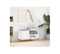 Armoire à disques blanc brillant 85x38x48 cm bois d ingénierie