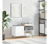 vidaXL Armoire à disques – Support de tourne-disque, blanc brillant 85x38x48 cm bois d'ingénierie