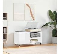 Armoire à disques blanc brillant 85x38x48 cm bois d ingénierie