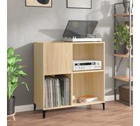 Armoire à Disques Buffet Rangement Salon Gris Béton Bois d'Ingénierie vidaXL