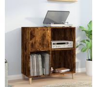 Armoire À Disques Vidaxl Noir Chêne 84,5x38x89 Cm Bois D'ingénierie Noir
