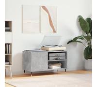 Armoire à Disques, Support de Tourne-disque, Armoire Latérale avec Rangement, Buffet de Salon, Moderne, Gris Béton Bois d'Ingénierie