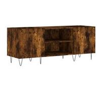 Armoire à disques chêne fumé 121x38x48 cm bois d'ingénierie Bois G