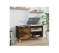 Vidaxl Armoire À Disques Chêne Fumé 84,5x38x48 Cm Bois D'ingénierie Multicolore