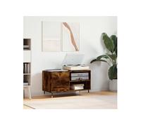 Armoire à disques chêne fumé 85x38x48 cm bois d ingénierie