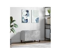 vidaXL Armoire à disques Gris béton 74,5x38x48 cm Bois d'ingénierie