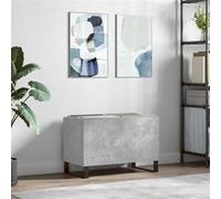vidaXL Armoire à disques Gris béton 74,5x38x48 cm Bois d'ingénierie