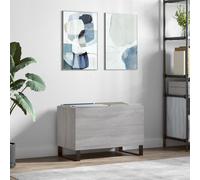 Platenkast 74,5x38x48 cm bewerkt hout grijs sonoma eikenkleurig831738