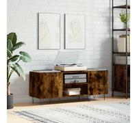 Armoire à disques chêne fumé 121x38x48 cm bois d'ingénierie