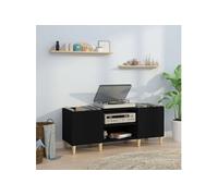 vidaXL Armoire à disques 121 x 38 x 48 cm bois d'ingénierie noir