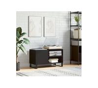 vidaXL Armoire à disques – Support de tourne-disque, rangement, bois d'ingénierie 85x38x48 cm Noir