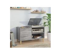 Armoire à disques sonoma gris 84,5x38x48 cm bois d ingénierie